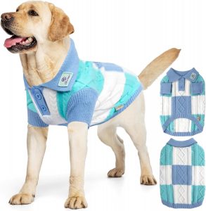 Pet Knitted Lapel Dog Sweater Half Chest Pullover Clothing